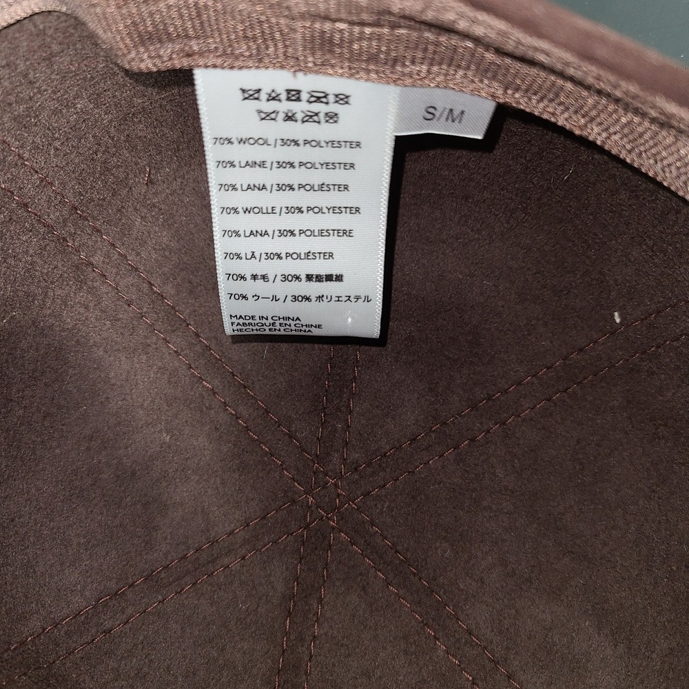 Brown‎ Chocolate Suede Like Fitted Hat Cap Size S/M NWOT - Picture 4 of 8